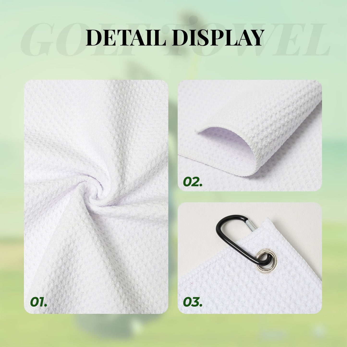 Golf Towel - "Adventure Awaits" Creative Design, 24x16.1 Inches