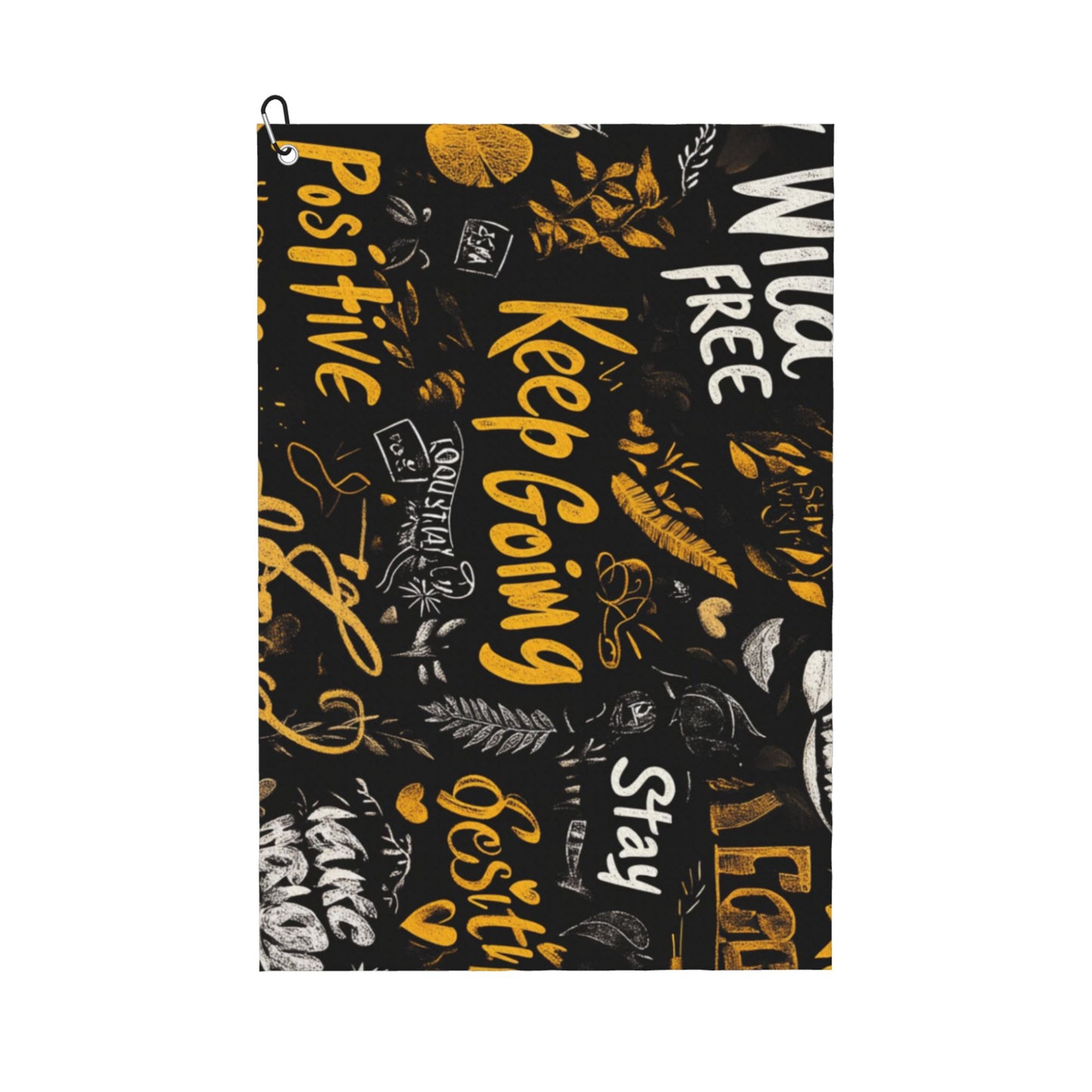 Golf Towel - Motivational "Keep Going" Design, 24x16.1 Inches